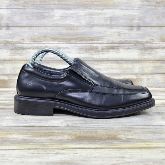 Dexter Memory Foam Slip-On Faux Leather Loafers Dress Shoes Men's Size 8 Black - Picture 1 of 9